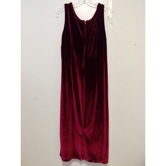 New Rock Steady Velvet Sheath Dress Midi Sleeveless Burgundy 3X - Picture 8 of 10